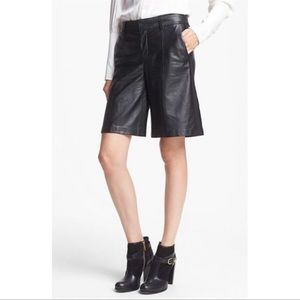 Rachel Zoe Lamb’s Leather Black shorts size 8